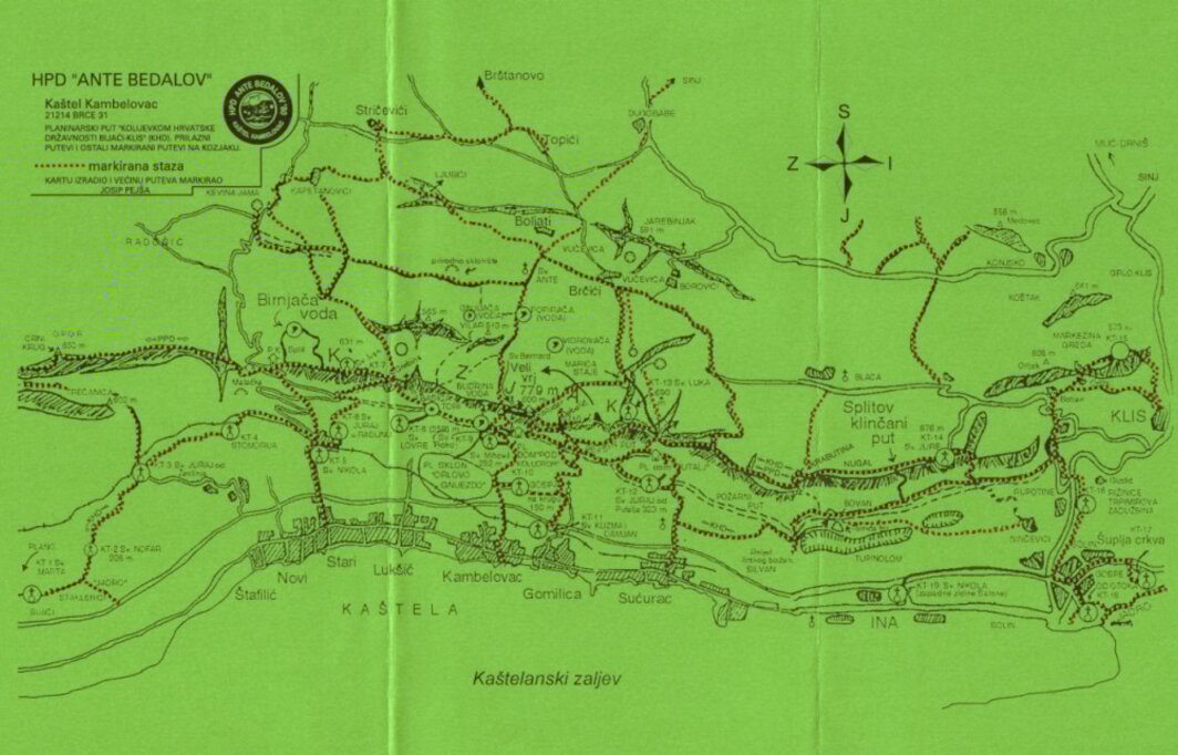 Instalaciones de senderismo de la ciudad de Kaštela: